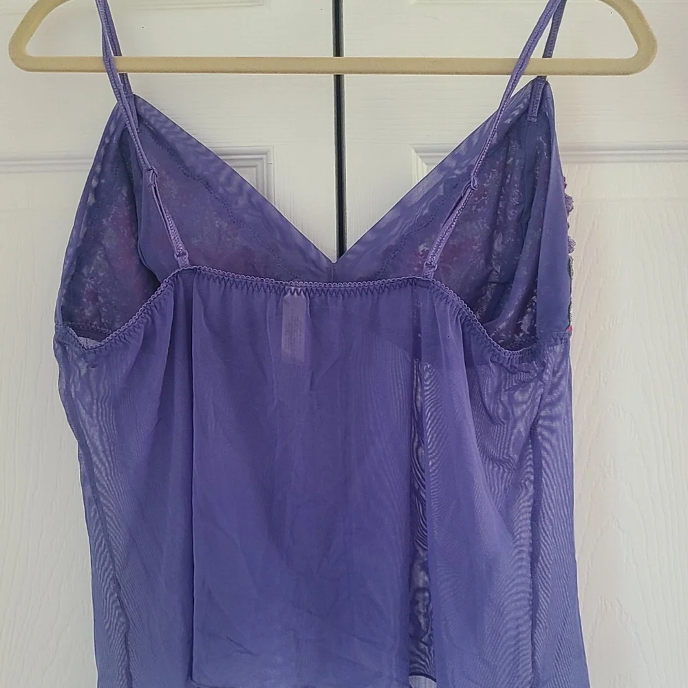 Vintage Cacique 18/20 Floral Silky Cami Lingerie Lace Y2K Camisole Slip Top - Picture 4 of 4